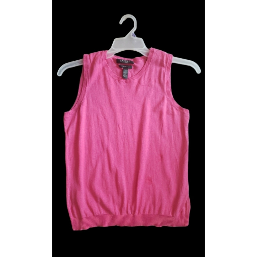 Ralph Lauren Green label pink top sleeveless sz PM thin fabric